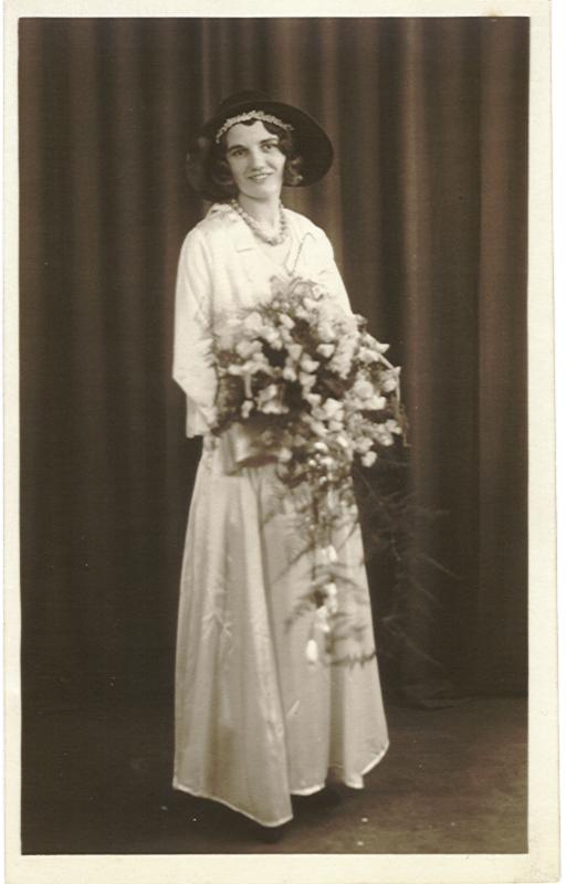 Olive on her wedding day