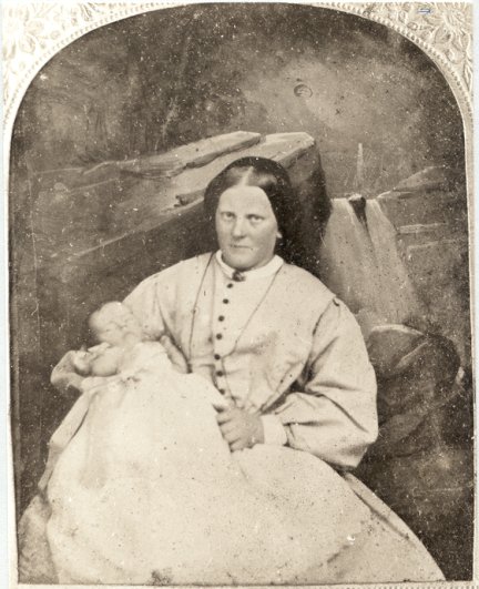 William Edward Weaver with his mother in 1869