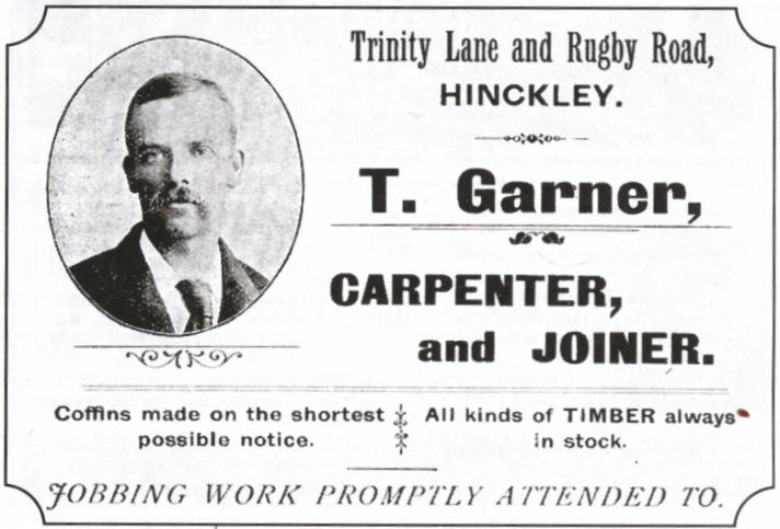 An advert for Thomas GARNER in 1902
