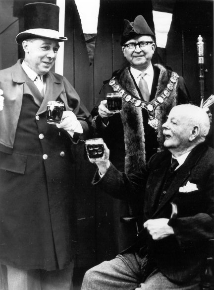William Edward Weaver ale-testing with the Court Leet in his 80's in 1950's
